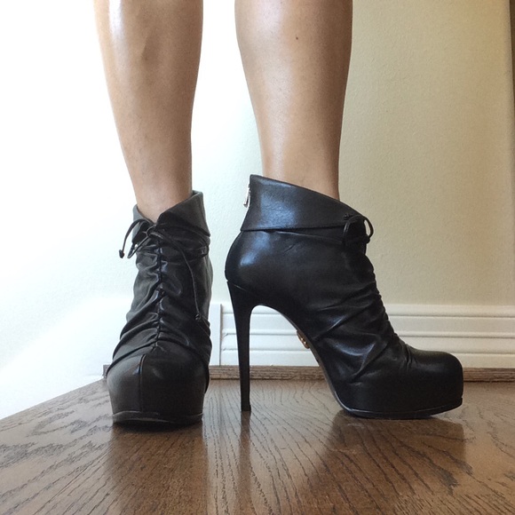 Pour La Victoire Genuine Leather Black Boots - Picture 4 of 10